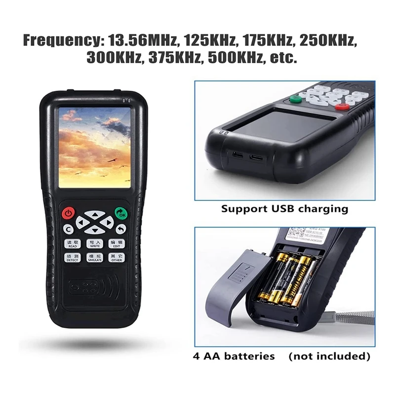 1Set Black NFC RFID Card Copier Reader Writer English Version Icopy X100 NFC ID IC Reader