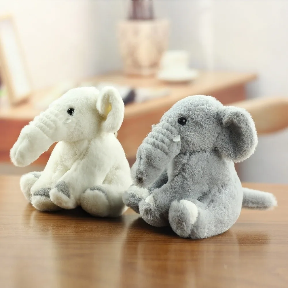 Adorable Polyester Elephant Keyring Cute Cartoon Fluffy Stuffed Keychain Portable Soft Animal Bag Pendant