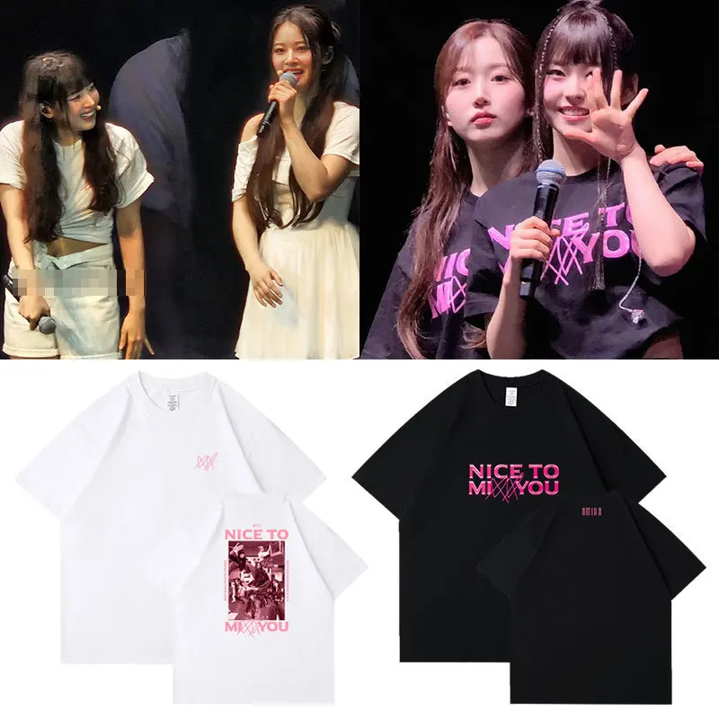 NMIXX Same T Shirt Showcase Tour Nice To Mixx You T-shirt Summer 100% Cotton Tee Kpop HAEWON LILY JIWOO KYUJIN BAE SULLYOON Tops