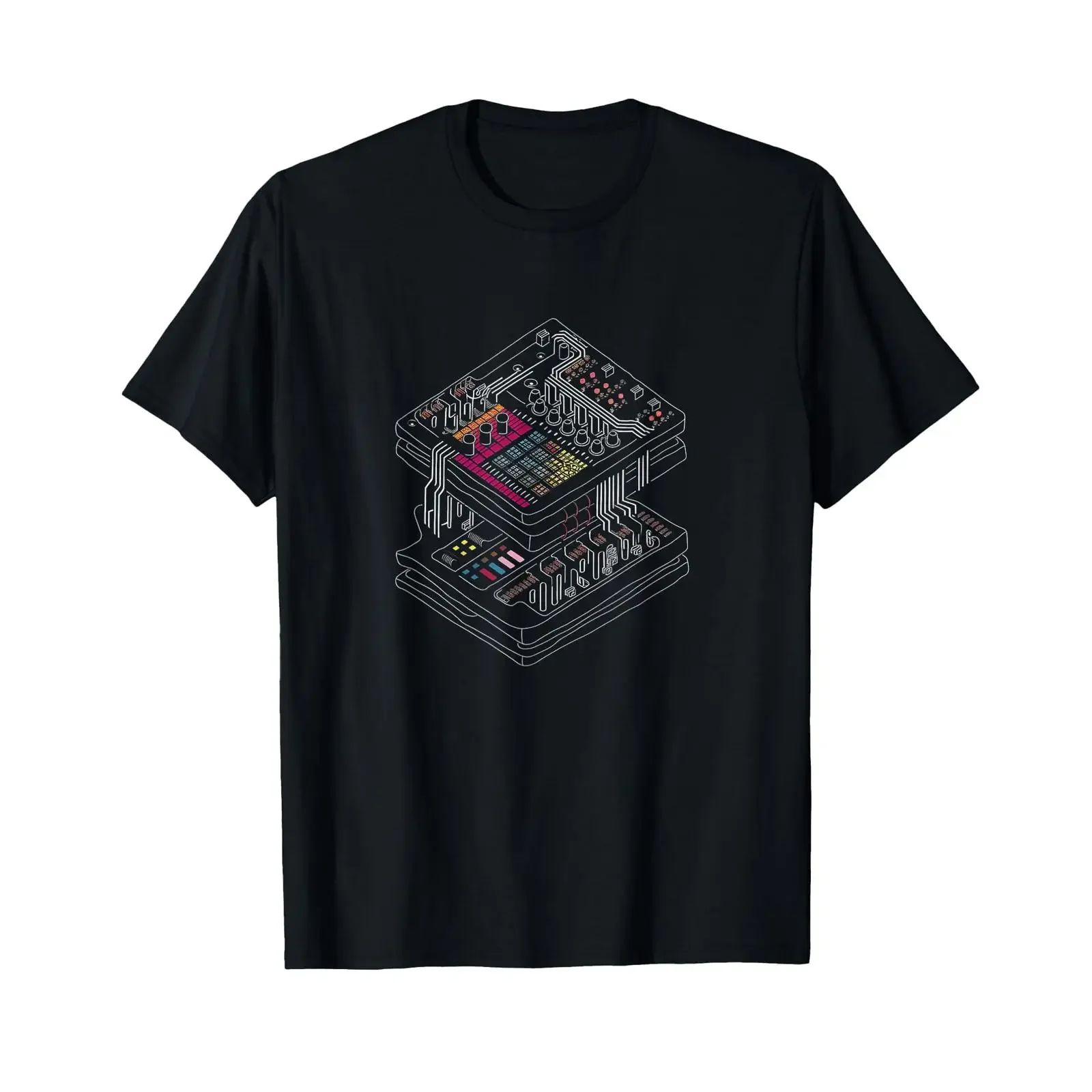 Analogue Synthesiser Electronic Music Modular Life T Shirt vintage Washed Soft streetwear Casual Comfortable Unisex Breathable