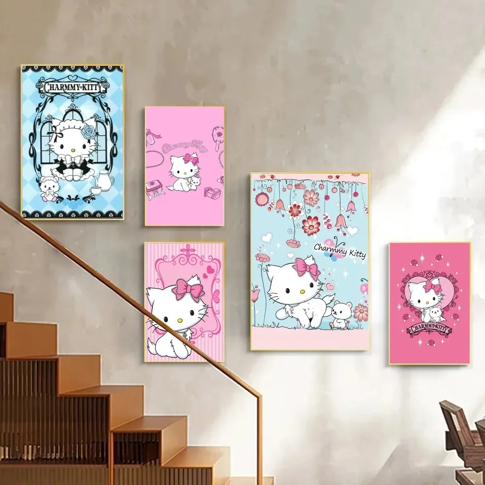 1pc Anime Sanrio Charmmy Kitty Poster Wall Art Home Decor Room Decor Digital Painting Living Room Restaurant Kitchen Art