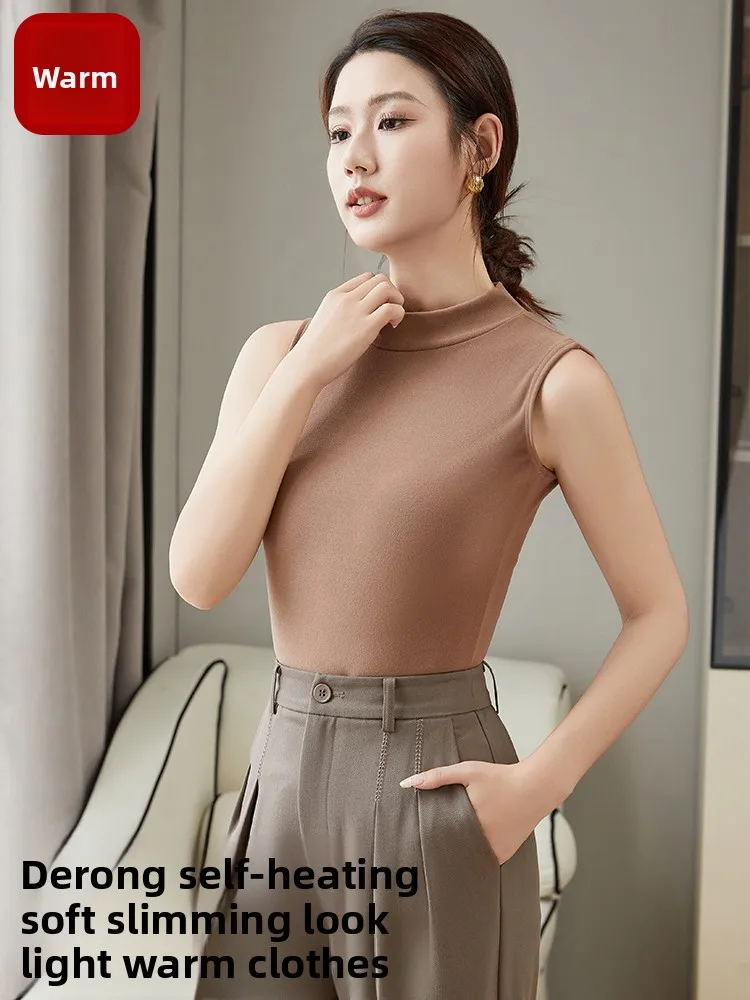 

Теплый жилет Thiened Fce, женское термобелье с высоким воротником, топ f, базовый слой с высоким воротником, верх на осень...