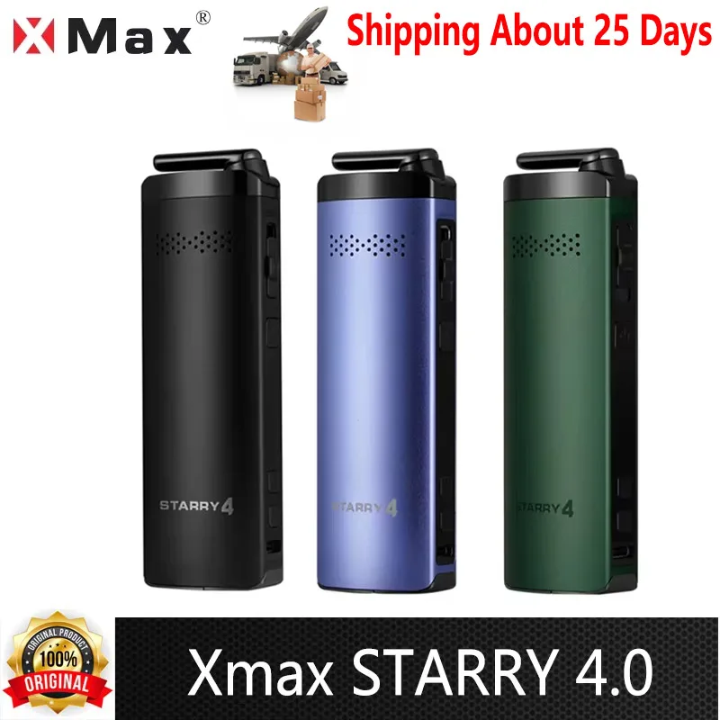 الأصلي Xmax STARRY 4.0 مبخر الأعشاب الجافة 2550mAh بطارية السيراميك غرفة OLED عرض السجائر الإلكترونية 2 في 1 قلم Vape