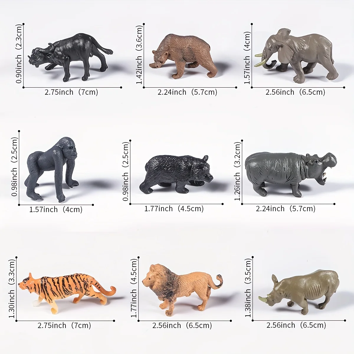 12 sztuk realistycznych figur zwierząt dzikich - miniatury PVC Jungle Safari na Boże Narodzenie, urodziny, Halloween - zawiera girafę