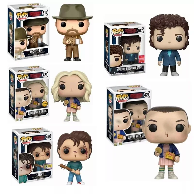 FUNKO POP Stranger Toys Dustin 593 Eleven 511 Nancy 514 Brenner -Things Vinyl Action Figure Collection Models for Children Gifts