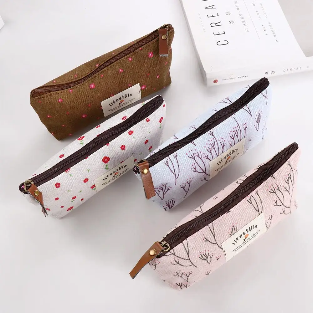 

Cute School Supplies Floral Flower Makeup Bag Student for Girl Pencil Case Pen Bags Zipper Pouch Pencil Bag