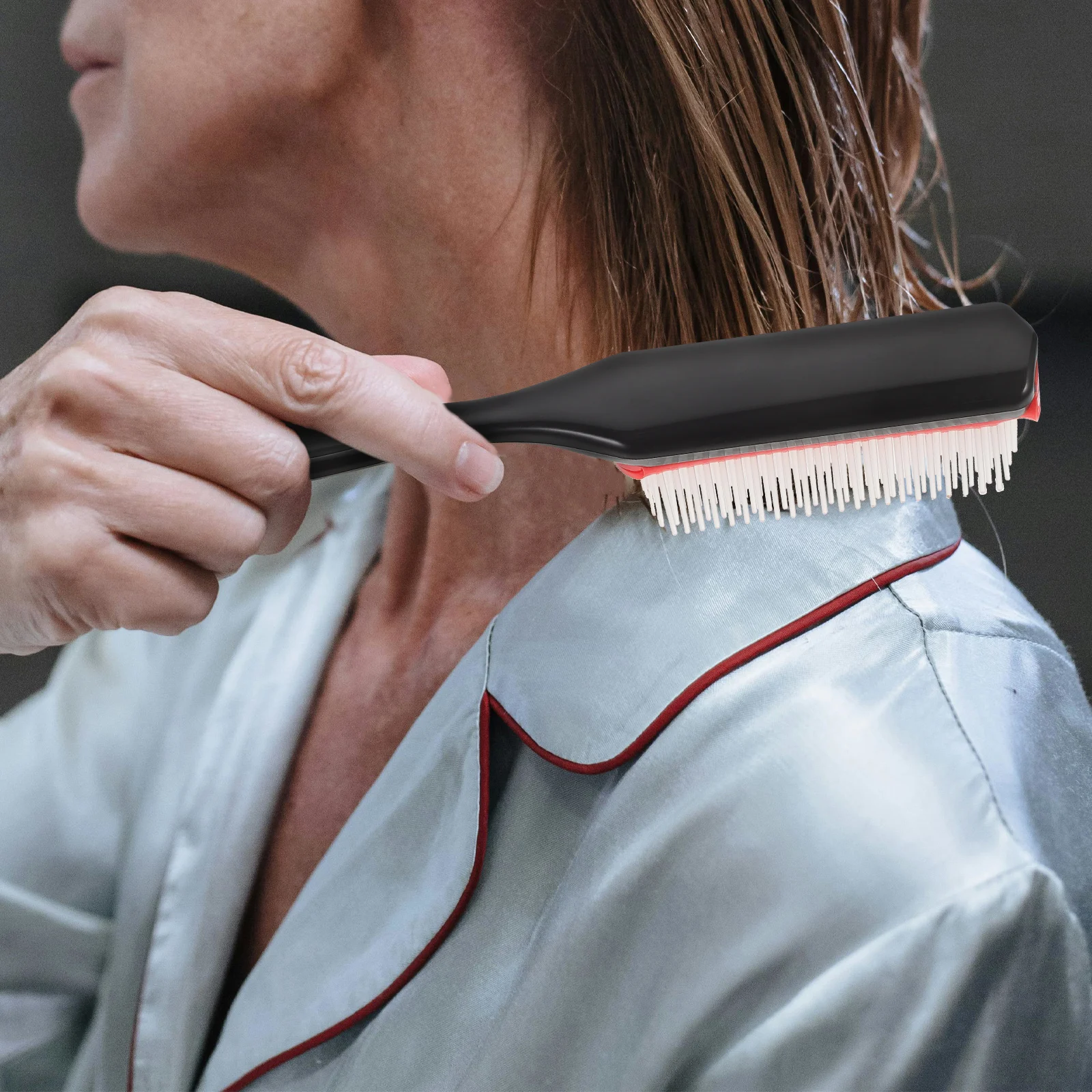 التعامل مع تسعة صف مشط تصفيف الشعر المحمولة المضادة للكهرباء الساكنة المهنية صالون الحلاقة مشط للرجال النساء تخفيف التعب تعزيز