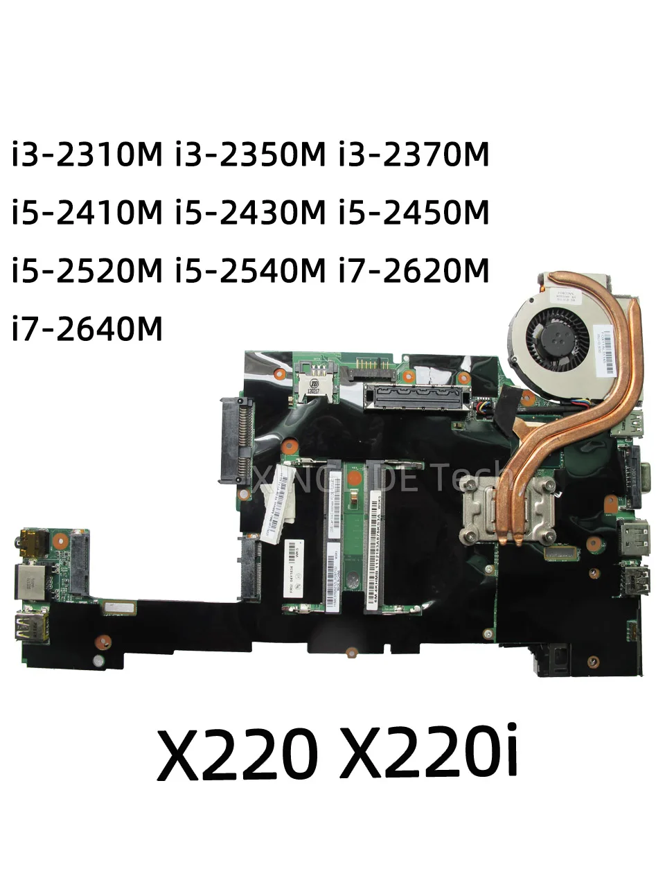 For Laptop Lenovo ThinkPad X220 X220i Motherboard I3I5-2th I5-2410M I5-2520M I5-2640M I7-2620M I7-2640M CPU Notebook Mainboard