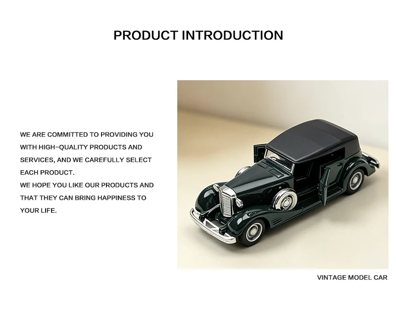 1:36 Alloy Duesenbeg SJ Druckguss Vintage-Automodell, klassisches Rückziehauto, Miniaturfahrzeug-Replik für Sammlung & Geschenkpräsentation – Detail 4