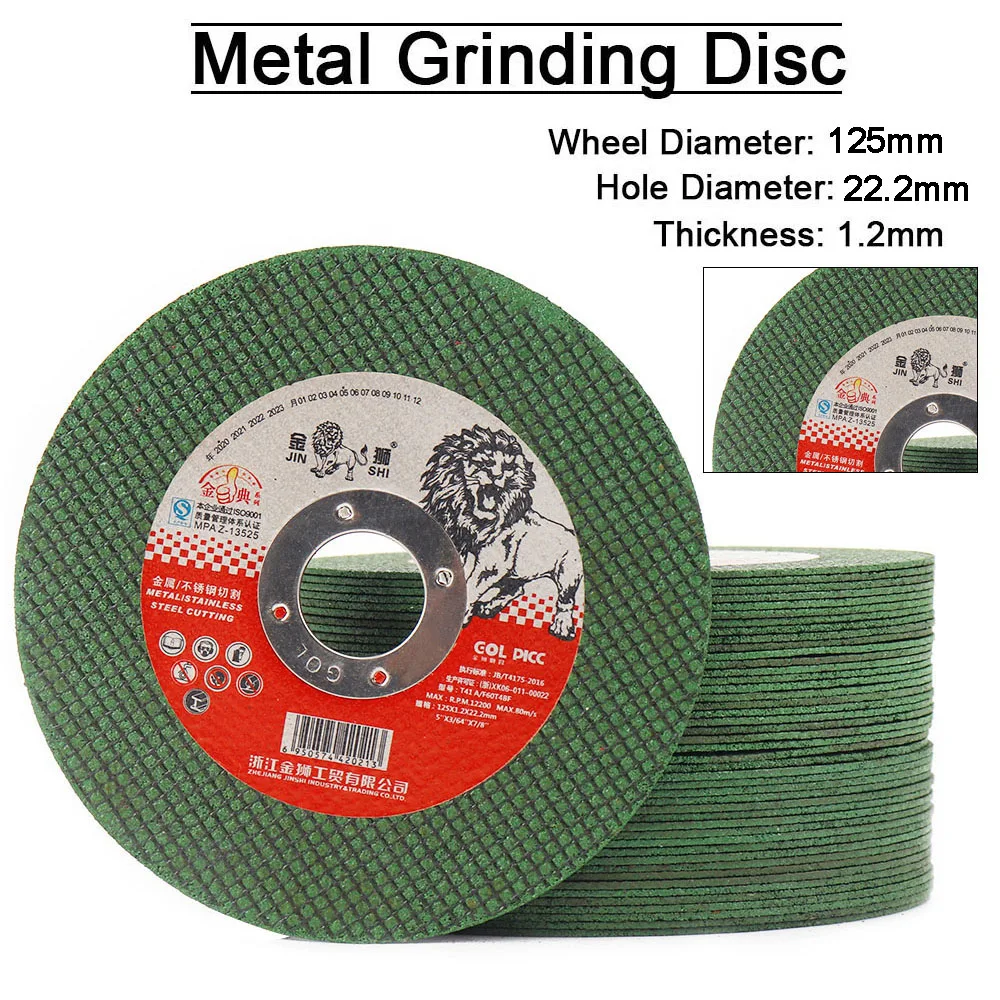 5 Inch Metal Cutting Disc Angle Grinder Saw Blade Resin Grinding Wheel for Stainless Steel Iron Metal Durable Wood Cutting Tool