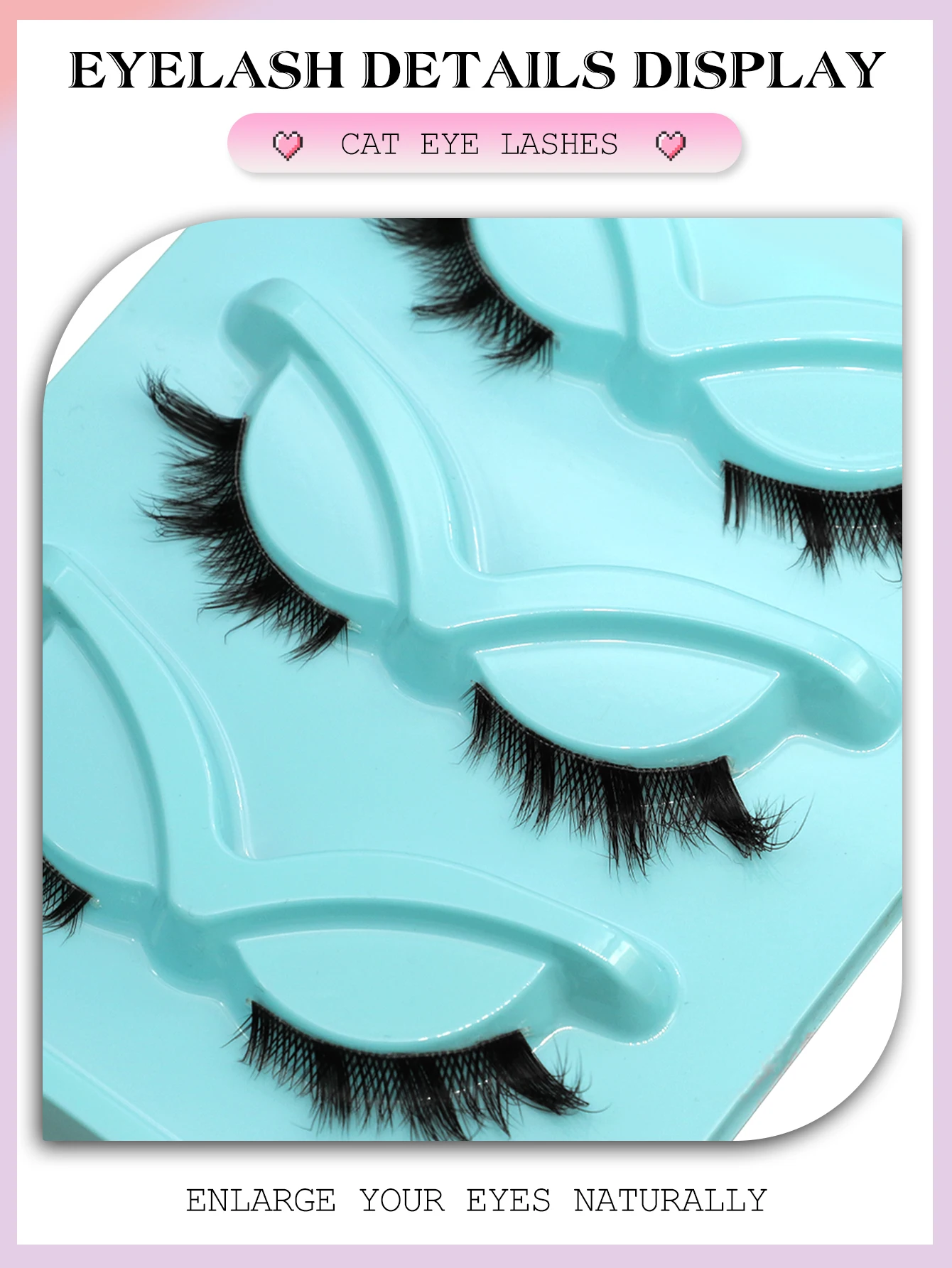 Veltrinay Cat Lashes Manga Lashes False Eyelashes Look Natural Mink Eyelashes 3D curl Soft Anime Fake Eye Lashes Cosplay Makeup