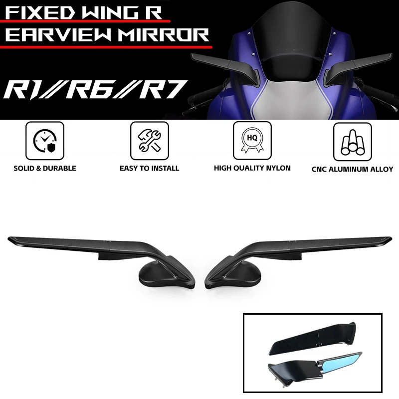 

R1 Motorcycle Mirror Modified Wind Wing Adjustable Rotating Rearview Mirror Accessories For YAMAHA YZF R1 R6 R7