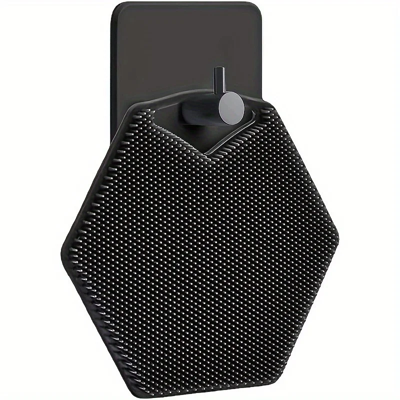 

1pc Reusable silicone body scrub with storage hook foam shape, easy to clean, suitable for bathing hair washing, and pet bathing