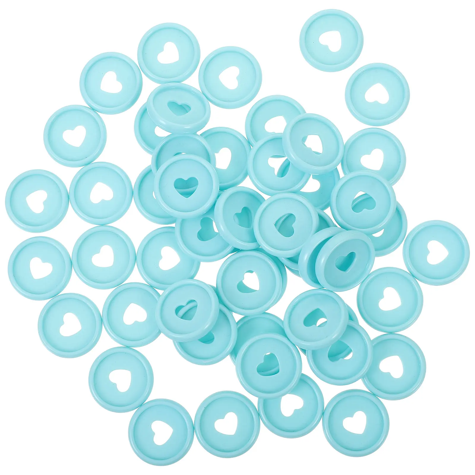 

50pcs Macaron Color Heart Shaped Mushroom Hole Binding Buckles Notebook Binders Discs Plastic Loose Leaf Office School Supplies