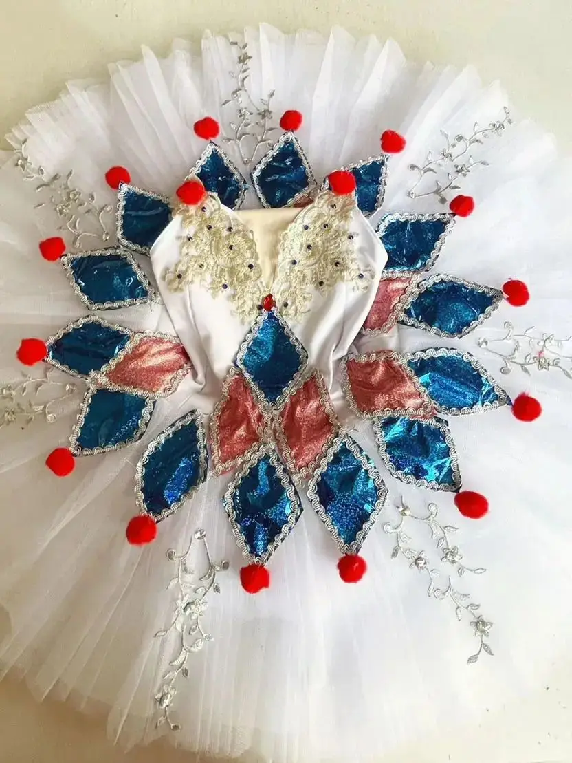 Girl Ballet Dance Dress Tutu Skirt Crystal Costume Princess Dress Performance Dance Wear Ballet Woman Leotards Female Dance Suit