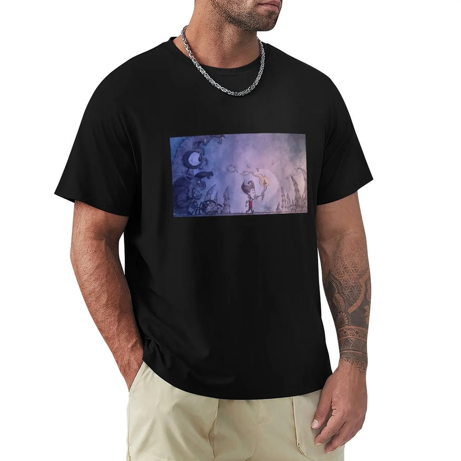 

There's Monsters in the Dark T-Shirt Personalized t-shirt heavyweights graphic tee shirt fitted t shirts for men