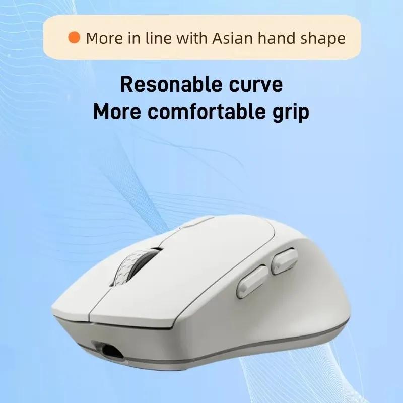 Mechrevo Yao M390 Office Mouse Dual Mode Wireless Paw3212 White Compact Silent Micro Motion Gaming Office Long Range Mouse