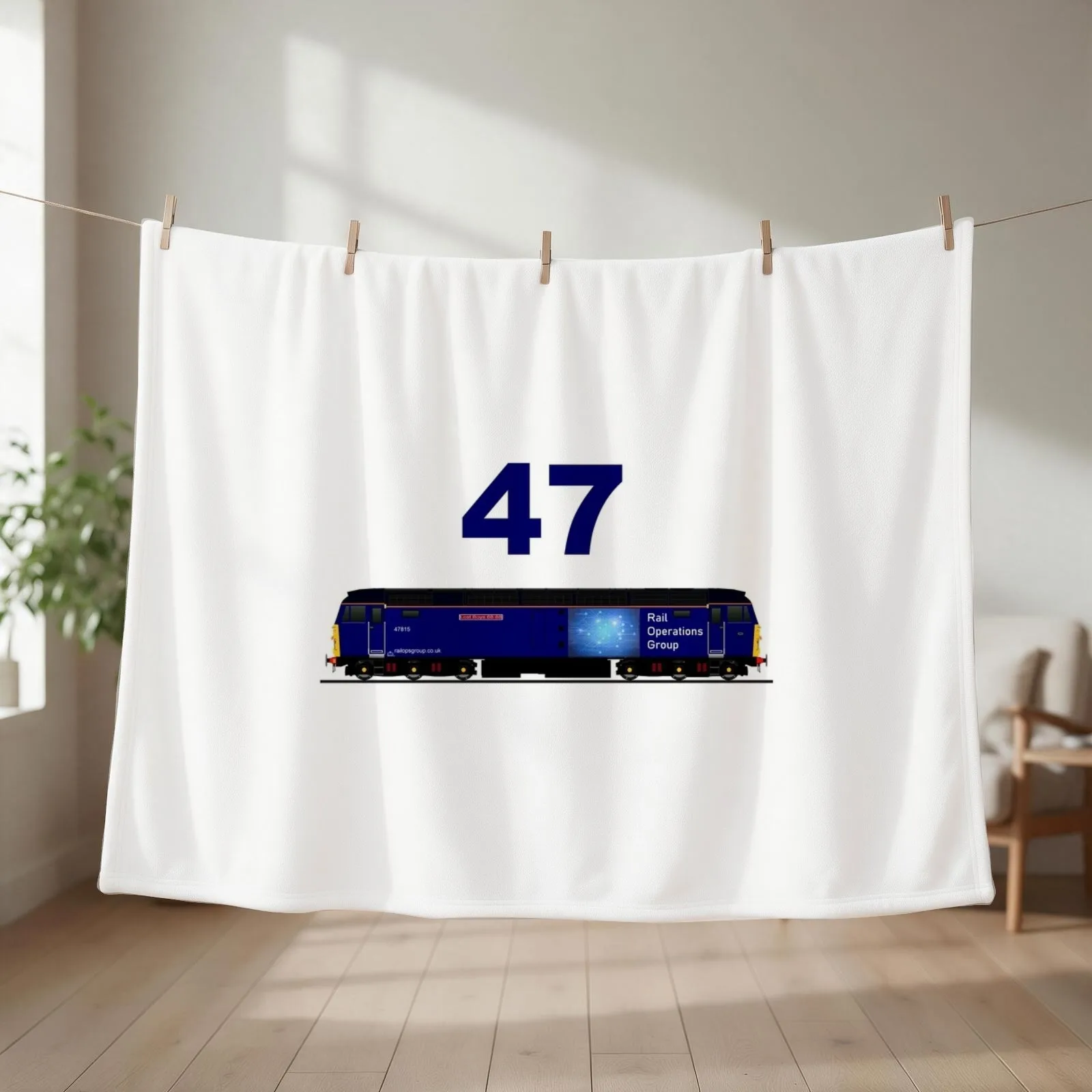 class 47 locomotive Throw Blanket couch cozy soft plush fuzzy picnic outdoor blanket