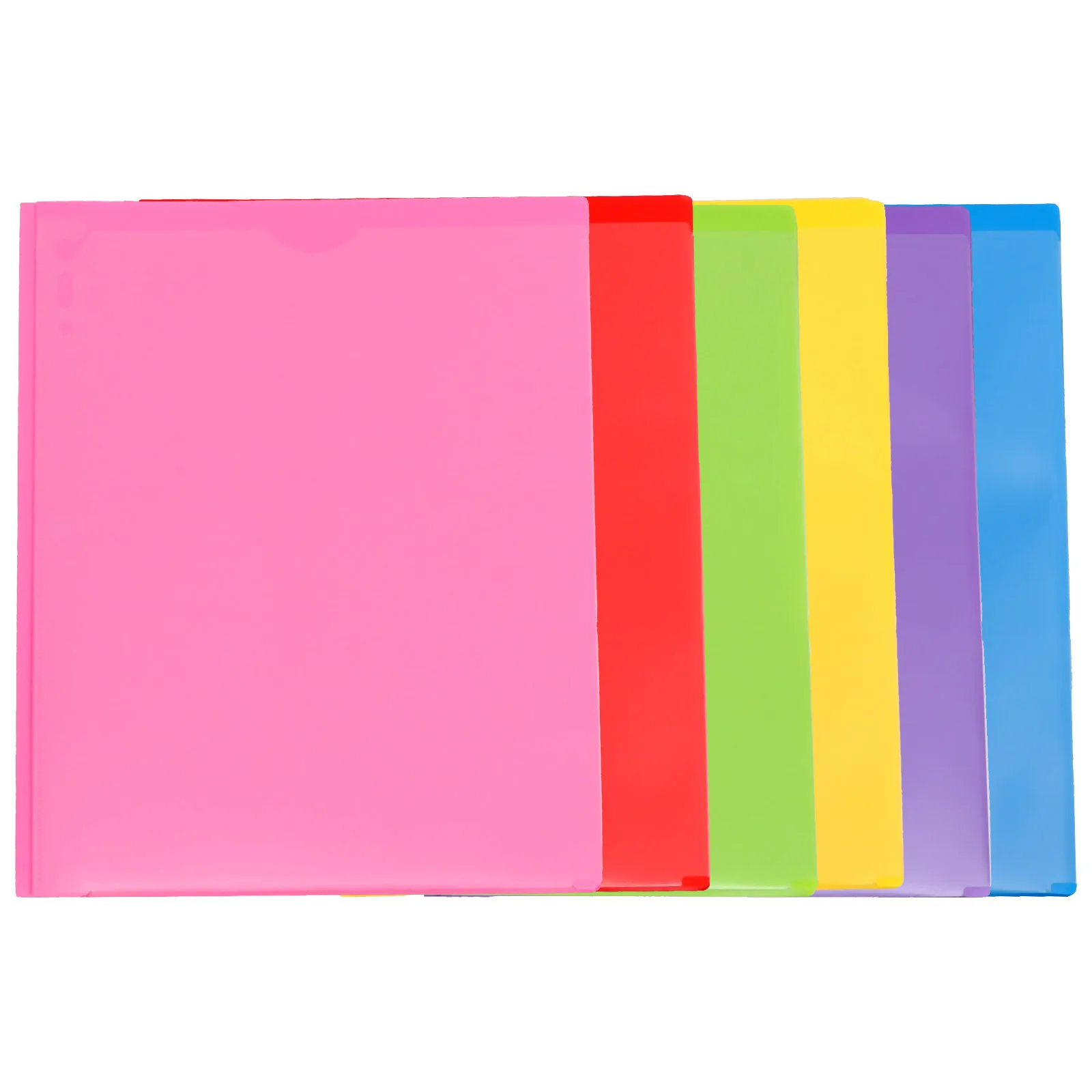 

6Pcs Document Folders Heavy Duty 2-Pocket File Folder Colored Plastic Paper Folder Portable Office Document Organizer
