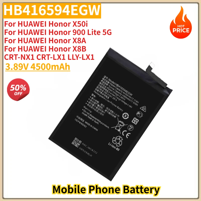 

HB416594EGW High Quality Phone Battery 3.89V 4500mAh For HUAWEI Honor X50i/ X8A/ HONOR 90 LITE 5G/X8B/HONOR 200 LITE Brand New
