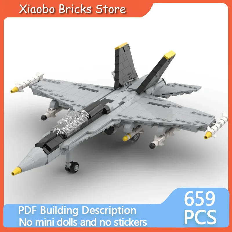 

Модель военного самолета MOC, строительные кирпичи F-18, шершень, 1:48, модульные технологии, подарки, праздник, сборка, детские игрушки, костюм