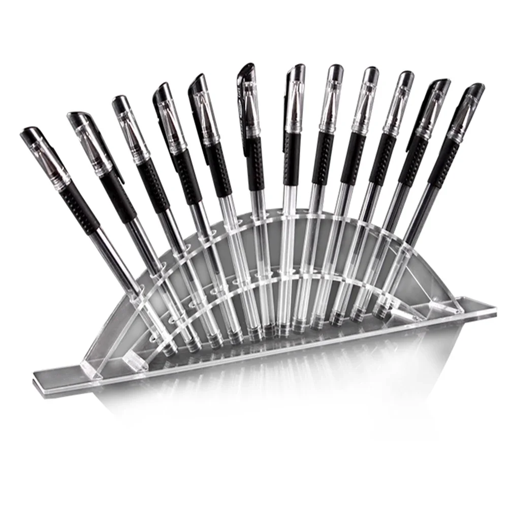 

2 Piece Acrylic Pen Holder Display Stand Clear Makeup Brush Rack Organizer Holder for Eyebrow Fountain Pen Rack Display