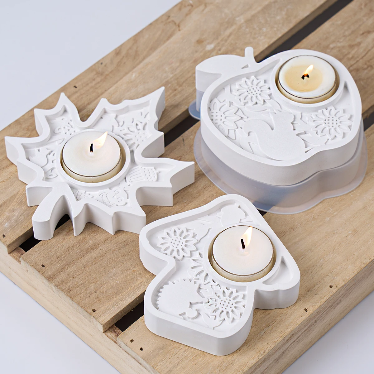 Kreative Beton Kerzenhalter Form DIY Relief Tier und Pflanze Kerzenhalter Ablage Silikon Form Hause Dekoration Lieferungen