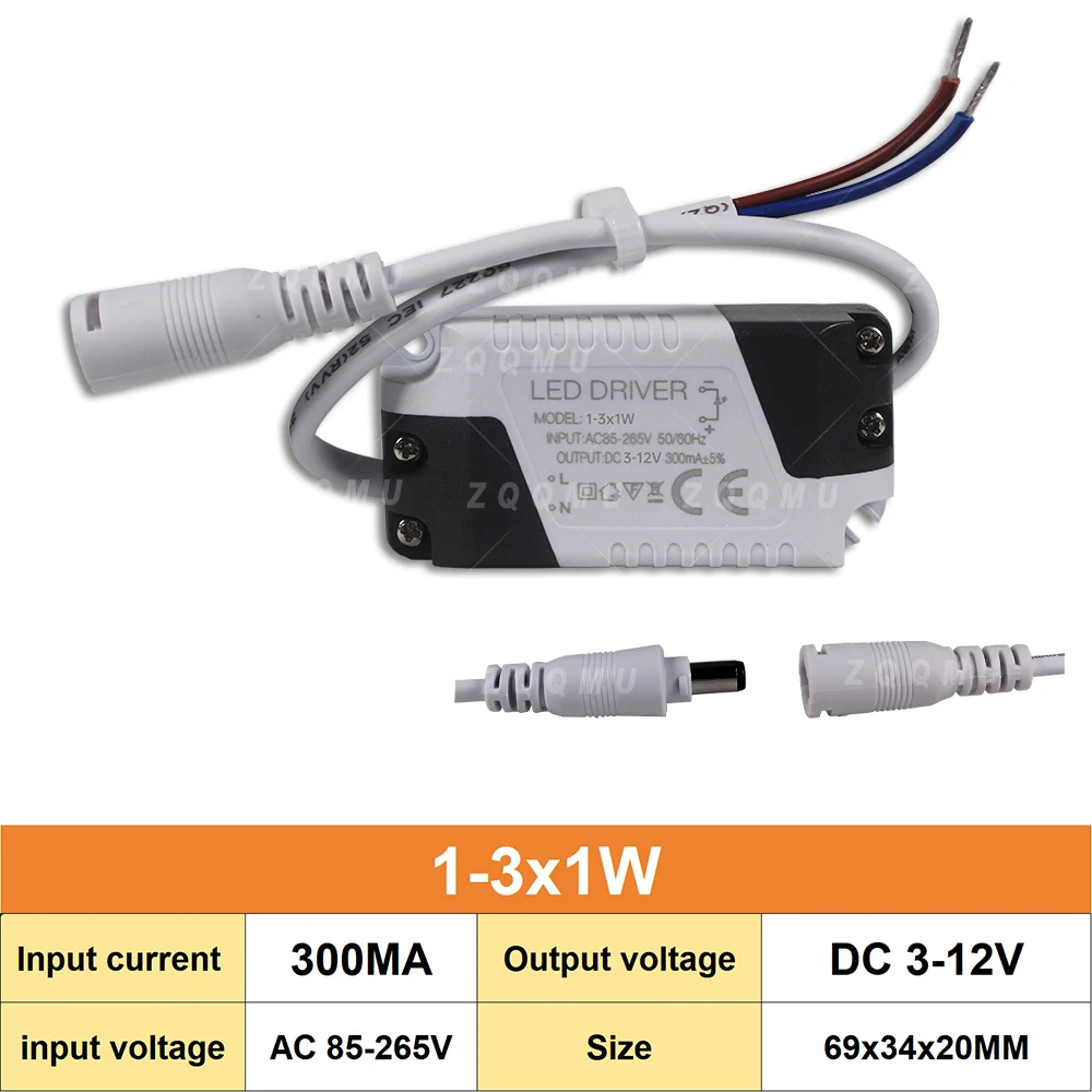 LED Driver 1-3W 3-5W 4-7W 8-12W 12-18W 12-36W 18-25W 20W Constant Current AC DC Power Supply Transformer Strip Ceiling Downlight