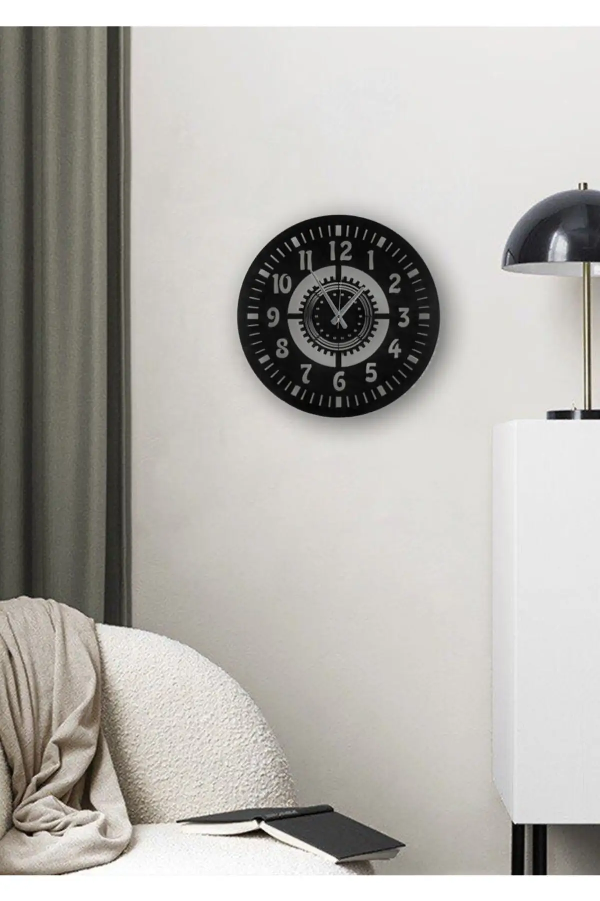 2022 Wooden Decorative Black Wall Clock Modern Design Kids Room Kitchen And Bedroom Living Rom Use