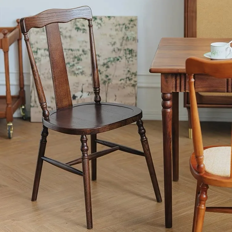 Stoel Ash Hout Eetkamerstoel Franse Rugleuning Huishouden