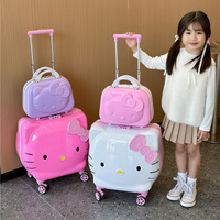 Sanrios Child Trolley Case Cartoon Cosmetic Case Gift Box Carry-On Suitcase Birthday Gift Girl Kawaii Cartoon Large Capacity