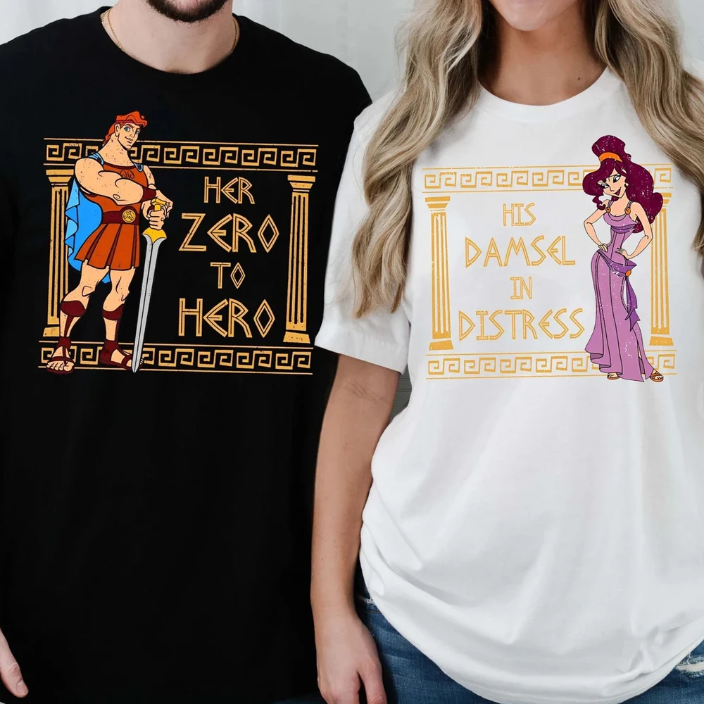 خمر هرقل وميجارا له ولها قميص مطبوع لها صفر إلى بطل هم دامسل في المتعثرة قصيرة الأكمام Y2K ملابس علوية #1