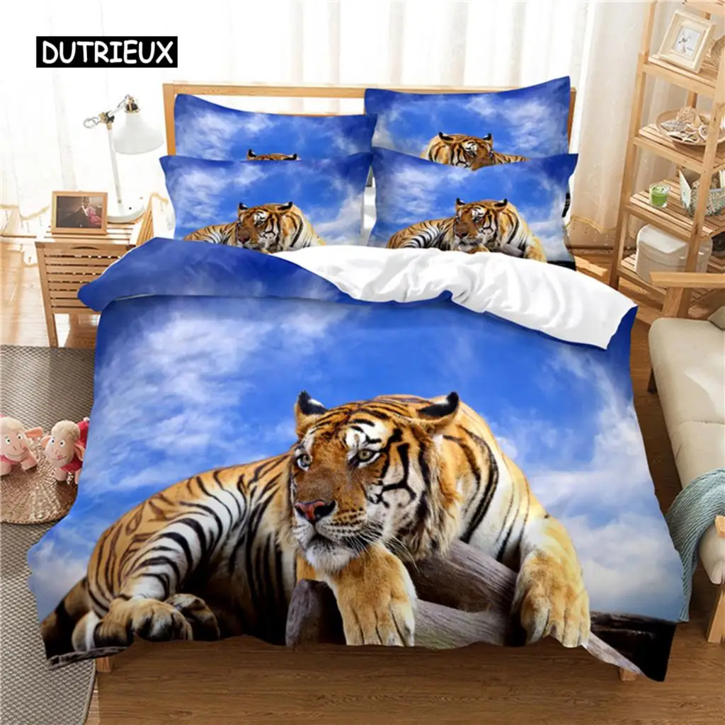 

Lie Tiger Bedding Set Duvet Cover Set 3d Bedding Digital Printing Bed Linen Queen Size Bedding Set Fashion Design