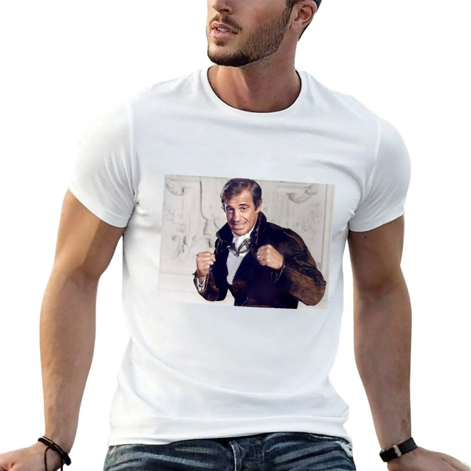 Camiseta clásica Jean Paul Belmondo, camisetas gráficas para hombre, camiseta de algodón 100%, camiseta de lujo para hombre