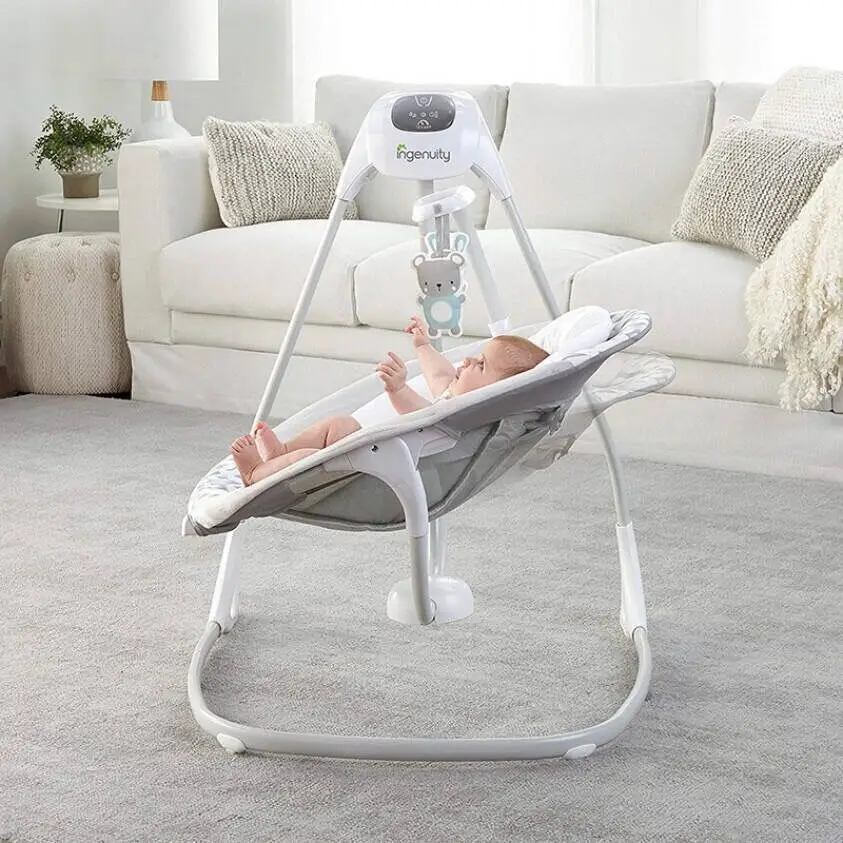 LazyChild Baby Rocking Chair Detachable Multi-Functional Comfort Cradle Baby Coaxing Sleep Rocking Chair Electric Swing Chair