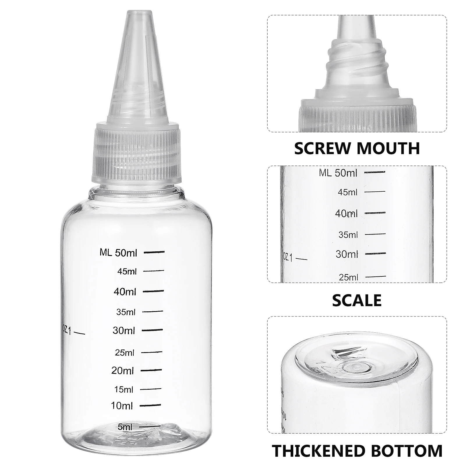 

10pcs Transparent Squeeze Bottles Refillable Plastic Dispenser Travel Applicator Leakproof Storage Bottles for Cosmetics