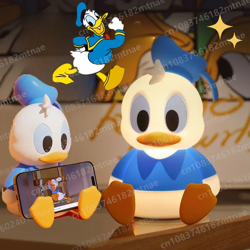 Cartoon Kawaii Donald Duck Nightlight Student Desktop Warm Lamp Creative Mobile Phone Stand Children\'s Christmas Gift Toys