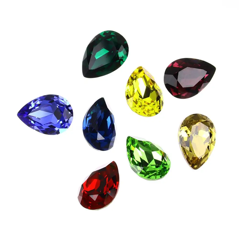 Tear Drop Glitter Strass Rhinestones Teardrop Crystal Stone Diamond K9 Glass Applique Gems For Needlework Art Decorations 3003