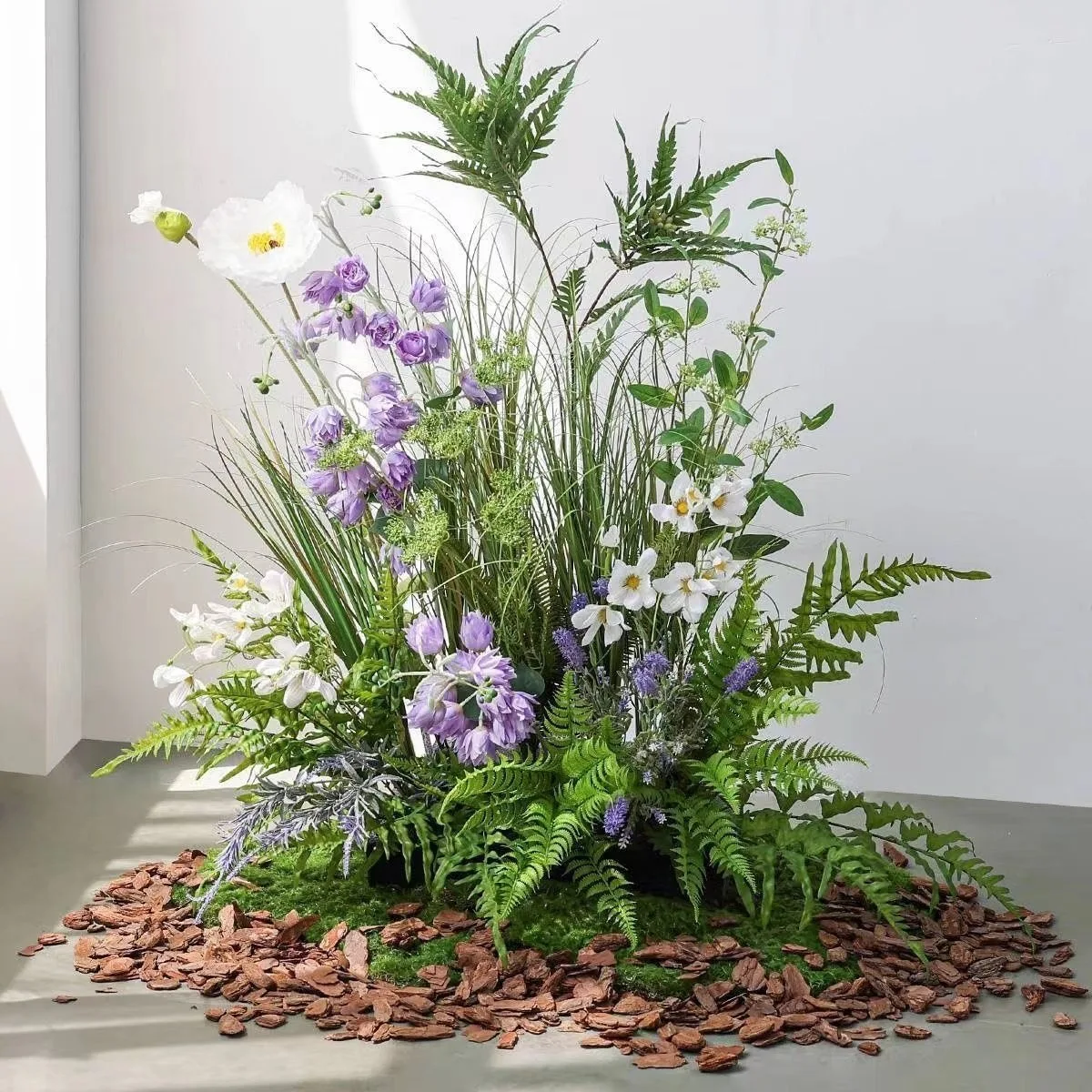 Mori simulated green plants and fake flowers and leaves, living room and courtyard interior landscaping, pastoral bionic