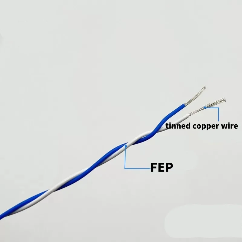 1~20M PTFE Wire AFS200 2pins 26/25/24/22/20/18/17/15/13AWG FEP Twisted Pair Tinned Copper High Temperature Electronic Cable