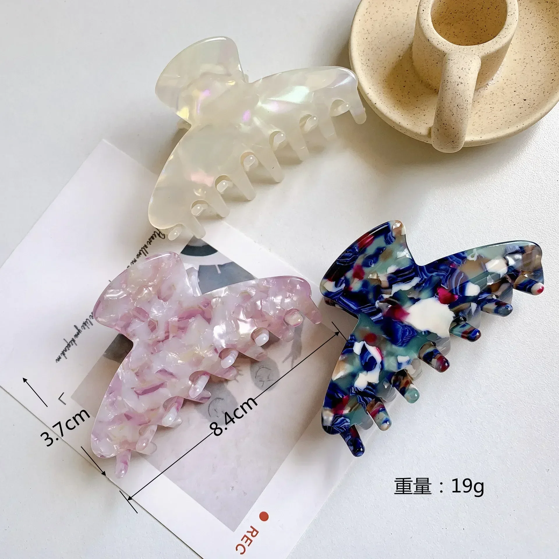 Korean Ladies Light Luxury Acetate Pan Hair Grab Clip on The Back of The Head Fashion Simple Girl Clip Hair Accessories