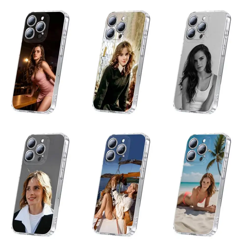 حافظة هاتف الممثلة E-Emma Watson لهاتف iPhone 17,16,15,14,13,12,11,Plus,Pro,Max,Plus,E,Air,Mini Transparent