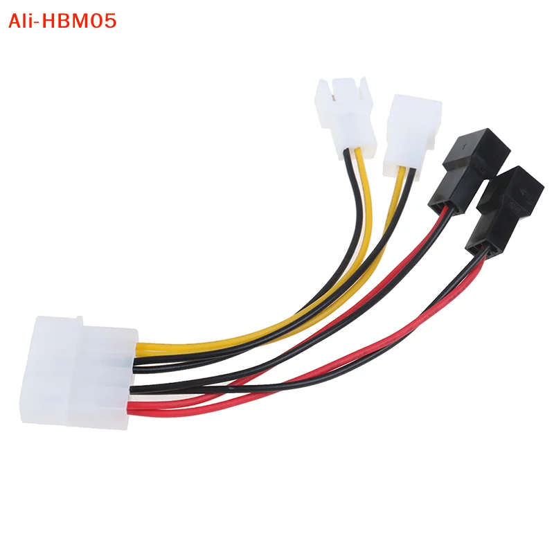 (HB05)1pc 4-Pin Molex To 3-Pin Fan Power Cable Adapter Connector 12v*2/ 5v*2 Computer Cooling Fan Cable For CPU PC Case Fan