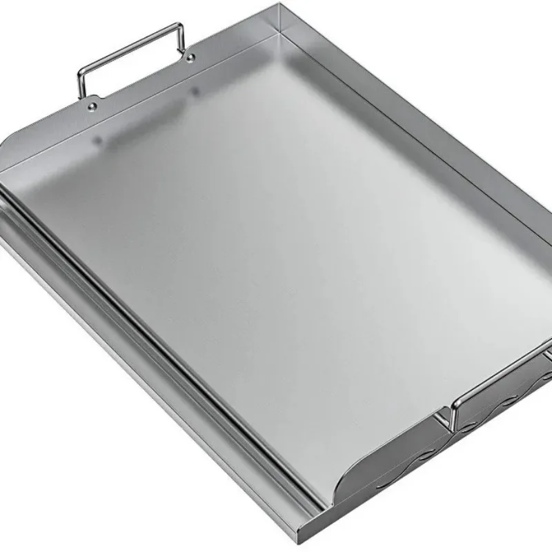 Universal Stainless Steel Baking Pan Flat Top Plate with Uniform Heating Support, Suitable for Grilling Charcoal/gas Grilling