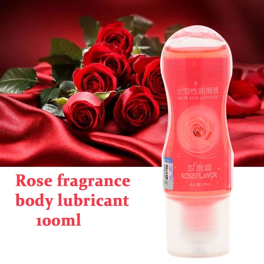 Lubrificante à base de água morango, Lubrificante Fragrância Rosa, Gel Oral e Anal Sexual, Lubrificante para Casal, Adulto, 100ml