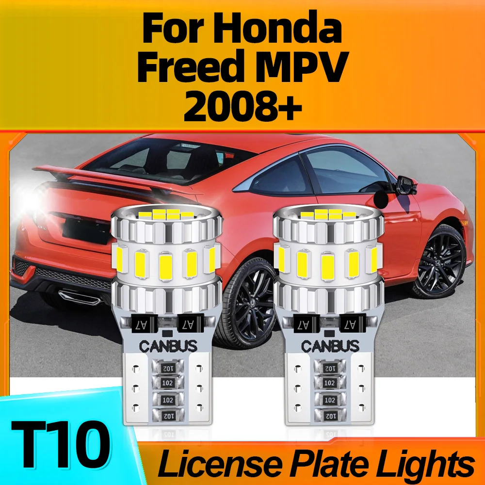 

2Pcs T10 LED Bulbs W5W License Plate Lights Canbus No Error Auto Lamp 6000K White 800LM 12V Upgrade For Honda Freed MPV 2008+