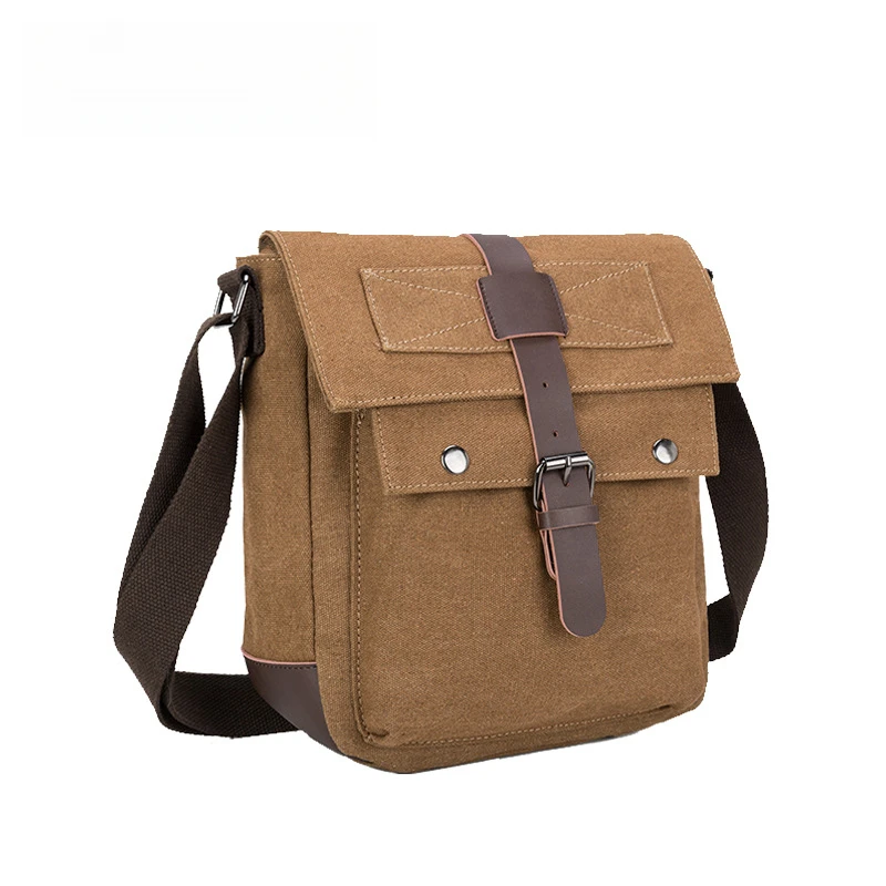 

Men's Canvas Crossbody Bag Trendy Brand Casual Business Commuter Durable Waterproof Canvas Shoulder Bag Student Backpack