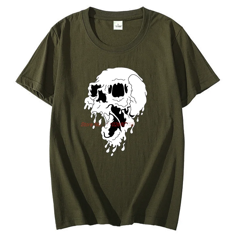 Skull Blood Splatter Funny Graphic T Shirts Fashion Tees Tops Summer Cotton New Shirts And T-Shirts Unisex Print T Shirt