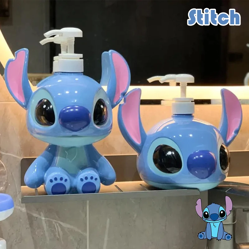 Botol Pompa Lotion Kartun Stitch Lucu, Distributor Lotion Desain Kepala Besar, Perlengkapan Mandi Besar, Ornamen, Hadiah Festival, Hadiah Natal