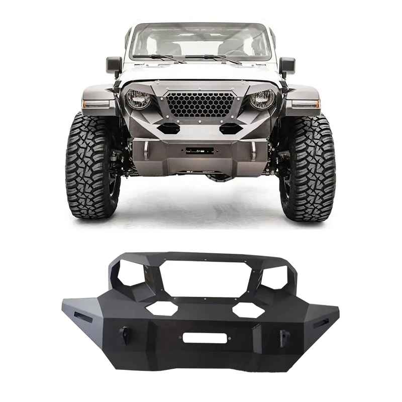 

JL Wrangler Gladiator Front Bumper Armor Long Front Bumper Bumper Crash Bar for Jeep Wrangle Jl